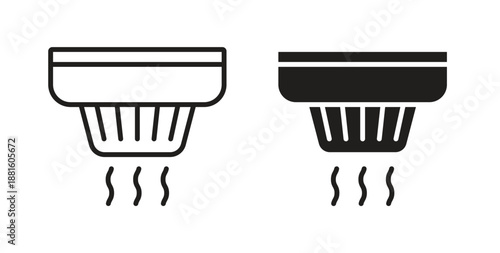 Smoke detector icons. Outline icons vector collection. flat illustrations