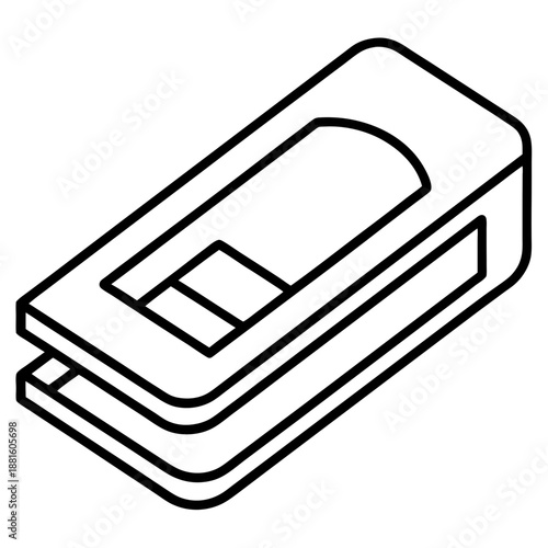 SIM card slot line art vector