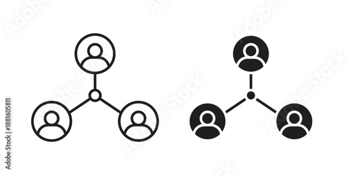 Stakeholders icons. Outline icons vector collection. flat illustrations