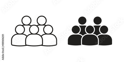 Team icons. Outline icons vector collection. flat illustrations