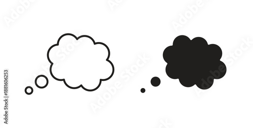 Think bubble icons. Outline icons vector collection. flat illustrations