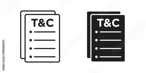 Terms and Conditions icons. Outline icons vector collection. flat illustrations