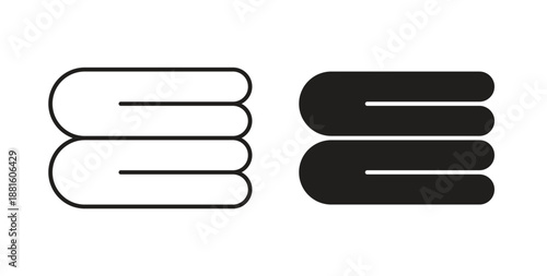 Towels icons. Outline icons vector collection. flat illustrations