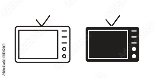 TV icons. Outline icons vector collection. flat illustrations