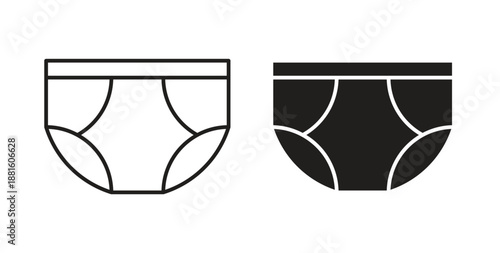 Underpants icons. Outline icons vector collection. flat illustrations