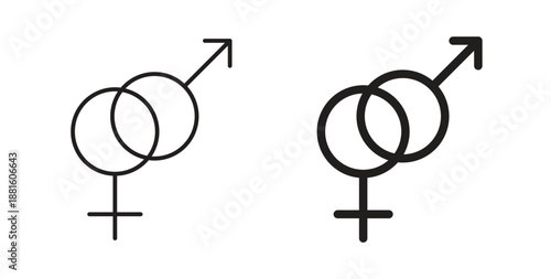 Unisex icons. Outline icons vector collection. flat illustrations