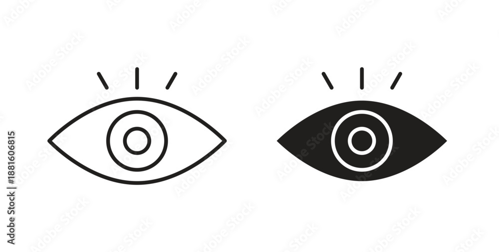 Obraz premium Visible icons. Outline icons vector collection. flat illustrations