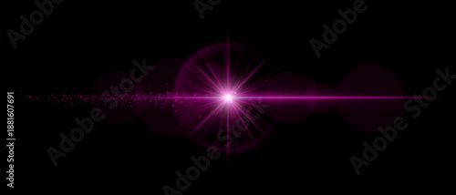 Optical flare with bright light core, smooth transparency, and subtle glowing particles. Perfect for overlays, cinematic visuals, and modern light compositions.