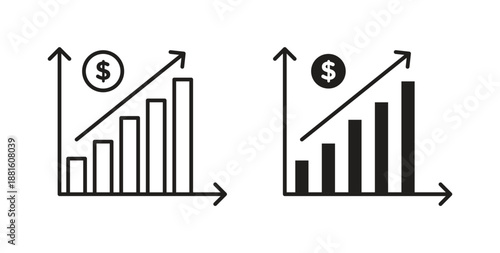 Yield icons. Outline icons vector collection. flat illustrations
