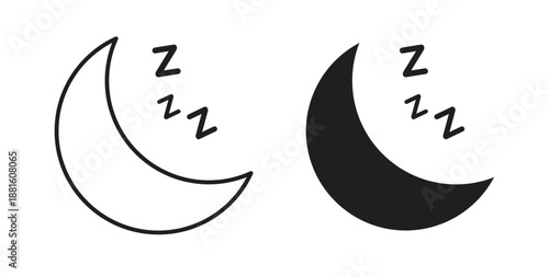 Zzz icons. Outline icons vector collection. flat illustrations