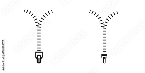 Zip icons. Outline icons vector collection. flat illustrations