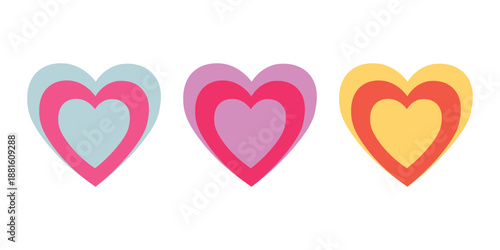 Colorful stacked hearts