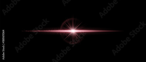 Soft lens flare with glowing horizontal beam and smooth reflection diffusion. Great for overlays, photo retouching, and sci-fi visual compositions.