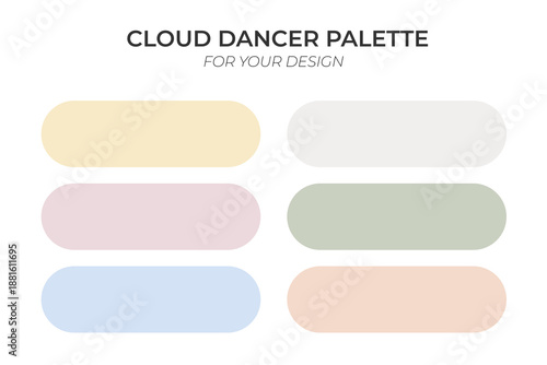 Cloud dancer palette for your design. Harmonious trendy colors 2026.