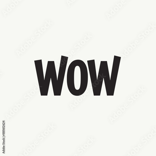 Bold expression of surprise and excitement with the word wow, perfect for conveying emotion in marketing and social media content.