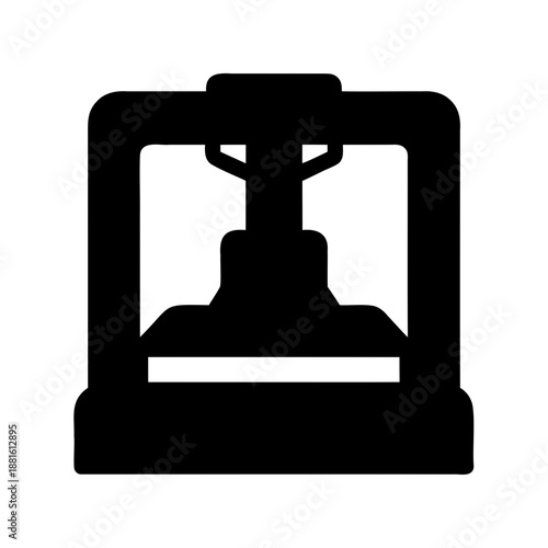 Black silhouette icon of a fire sprinkler head, symbolizing building safety Vector, illustration