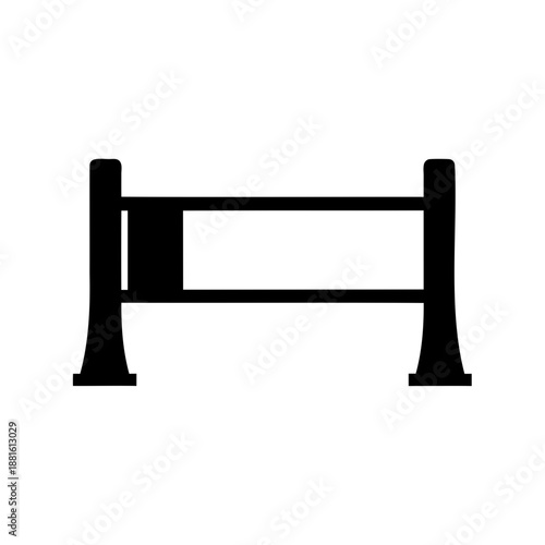 Minimalist bed frame or crib silhouette icon representing sleep and nursery furniture Vector, illustration