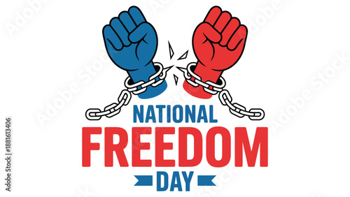  national freedom day concept illustration with broken chains and raised fists symbolizing liberty independence human rights democracy and social justice awareness