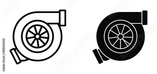 Turbo icon set. Turbo sign. Turbo symbol. isolated on white background