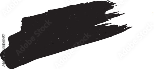 Black brush stroke on white background