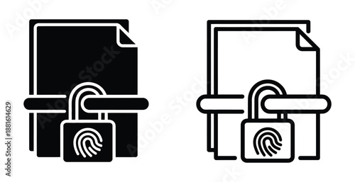 Warning file icons for computer alert and notification. Encrypted Folder Multi Style Vector Icon Design folder with a padlock and password entry, indicating encrypted file storage and digital protecti