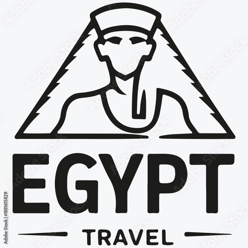 Egypt travel concept logo sketch illustration vector