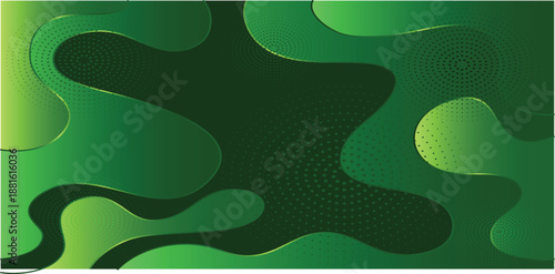 Abstract dark green background with fluid amoeba shapes modern graphic design template for presentations flyers