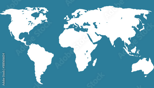 World map. Blue modern vector map. Silhouette map