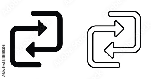 Repeat Vector Icon Design Illustration Free Vector. Modern arrow icons for navigation and direction.