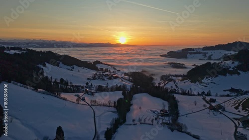 Beautiful sunset over the mountains