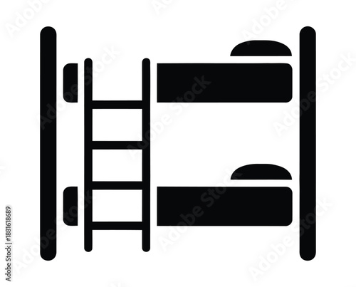 Bunk Bed vector icon. Can be used for printing, mobile and web applications. Bedroom Bunk Bed Icon Vector Illustration. 