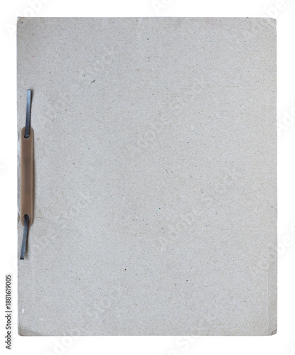 Obraz na plátně Vintage cardboard document folder with metal fastener and blank gray paper cover