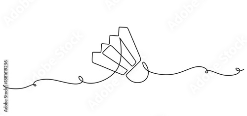 continuous line vector design of badminton shuttlecock
