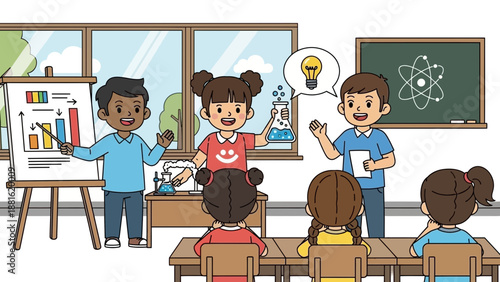 Teacher and students in classroom setting 2.