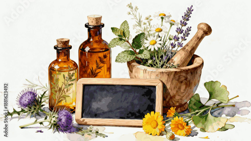 Plant Medicine Way Nature’s Remedy isolated watercolor vector illustration svg