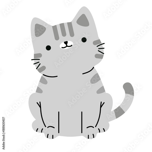 Cute Cartoon Cat sit Illustration