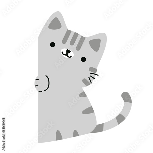 Cute Cat Peeking from Side