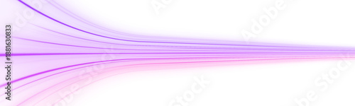 High speed IT technology concept, abstract stripes as data transfer on white background in png format. A colorful motion background of city light trails.	