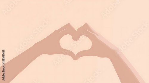Simple flat design of heart hand gesture representing charity and friendship.