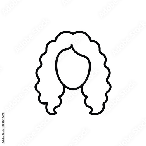 Illustration of curly hair isolated on white background, Vector, illustration