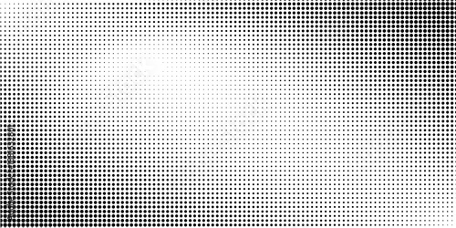 Halftone grain noise gradient texture. Black and white fading sand grit wallpaper. Aged grunge pixel backdrop. Vector rasterized dotted dirt background. Old anime or manga style comic overlay cover