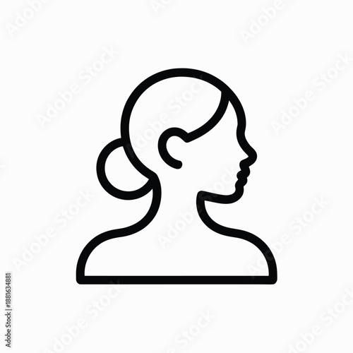 Silhouette of a woman isolated on white background, Vector, illustration