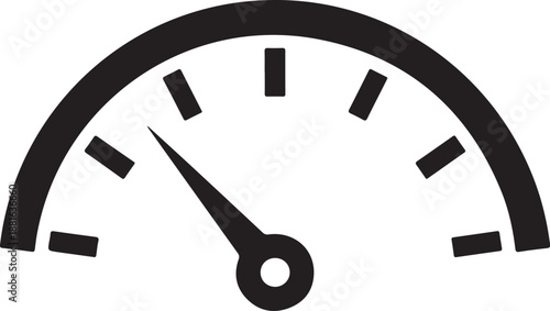 Gauge meter indicating low speed or performance level with an adjustable needle