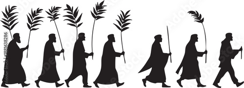 Vector silhouettes of people featuring a fashion model woman in a dress with a shopping bag, a business person walking, and a wedding bride couple set as black outline art illustrations