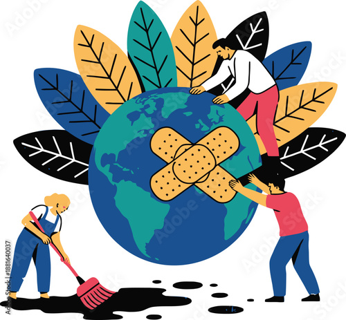 People are working together to heal a damaged Earth and clean up pollution