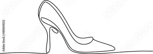 Continuous one line drawing of elegance high heel.one line vector illustration with white background