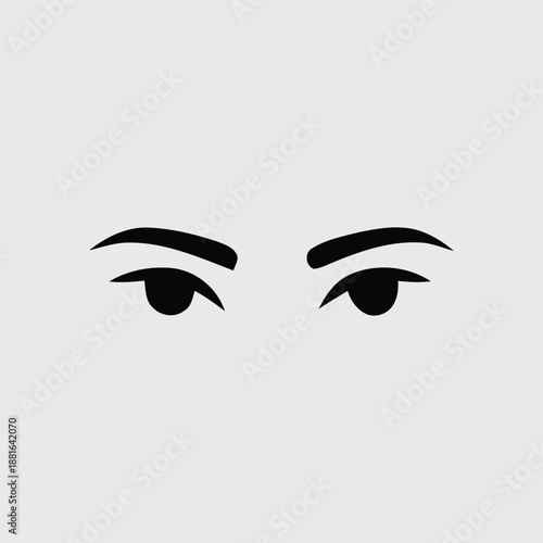 Human eyes silhouette illustration, simple eye gaze vector art.