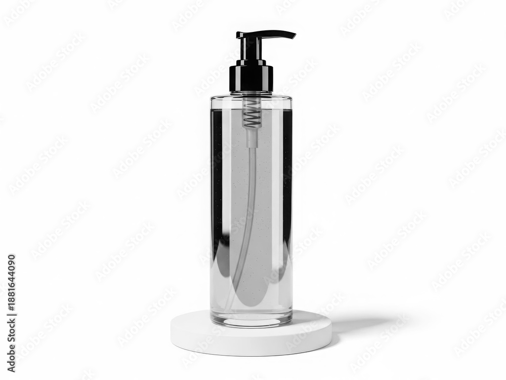 Obraz premium Elegant liquid soap dispenser on marble base