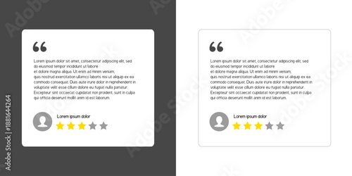 Reviews design. Vector testimonial template for web design.
