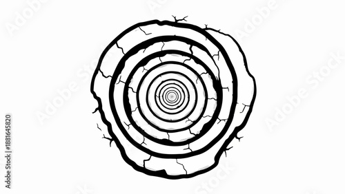 Hypnotic concentric circles create a sense of depth and mystery